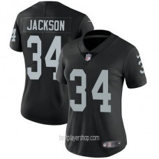 Womens Las Vegas Raiders #34 Bo Jackson Authentic Black Vapor Home Jersey Bestplayer